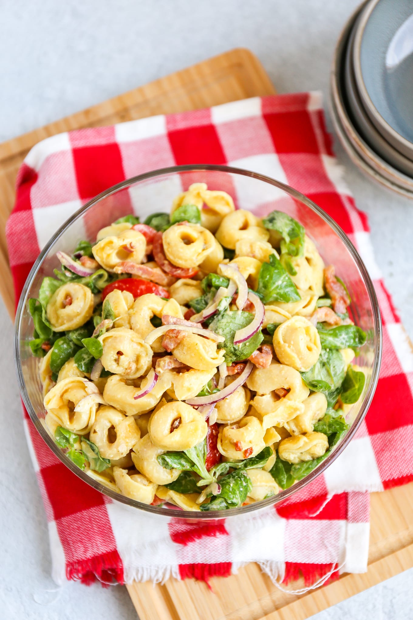 Tortellini salade met spekjes