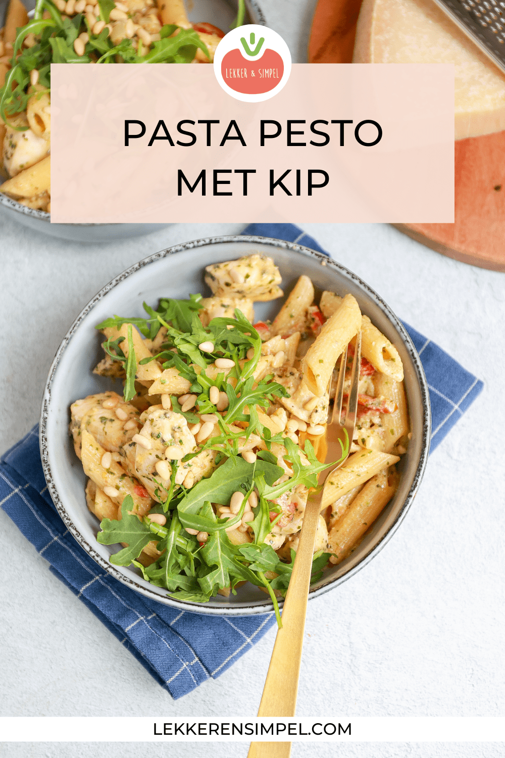 pasta kip pesto saus