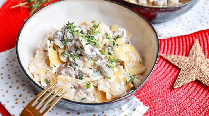 Ravioli met paddenstoelen