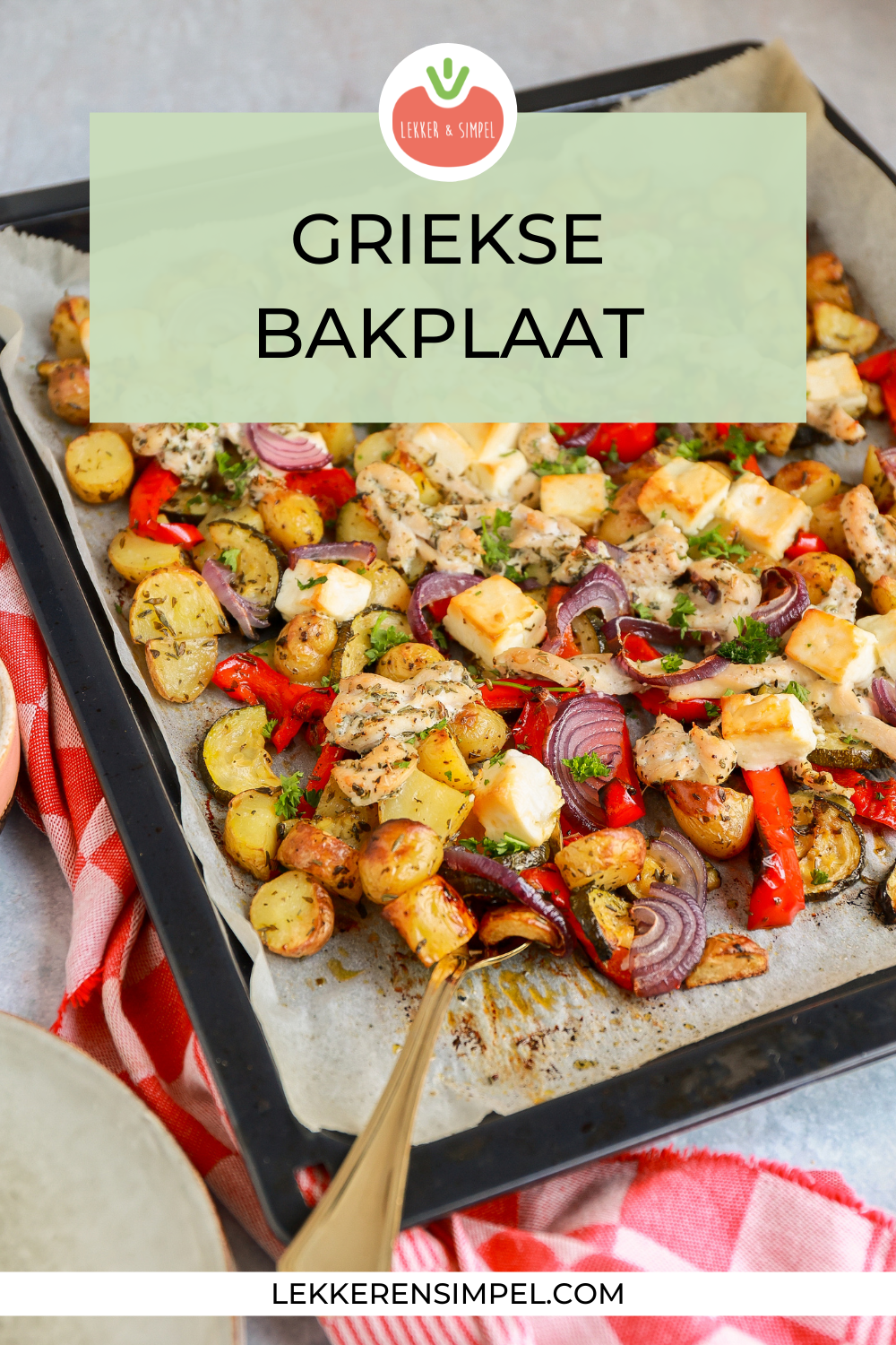 Griekse bakplaat met kip en feta