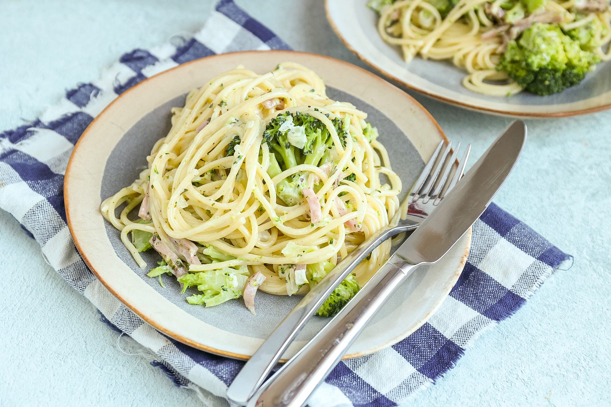 pasta met broccoli en ham