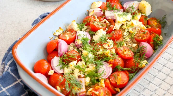 Griekse zalm uit de oven