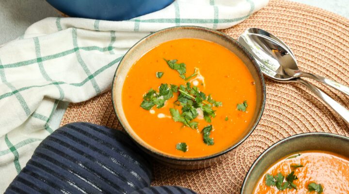 linzensoep met tomaat en paprika