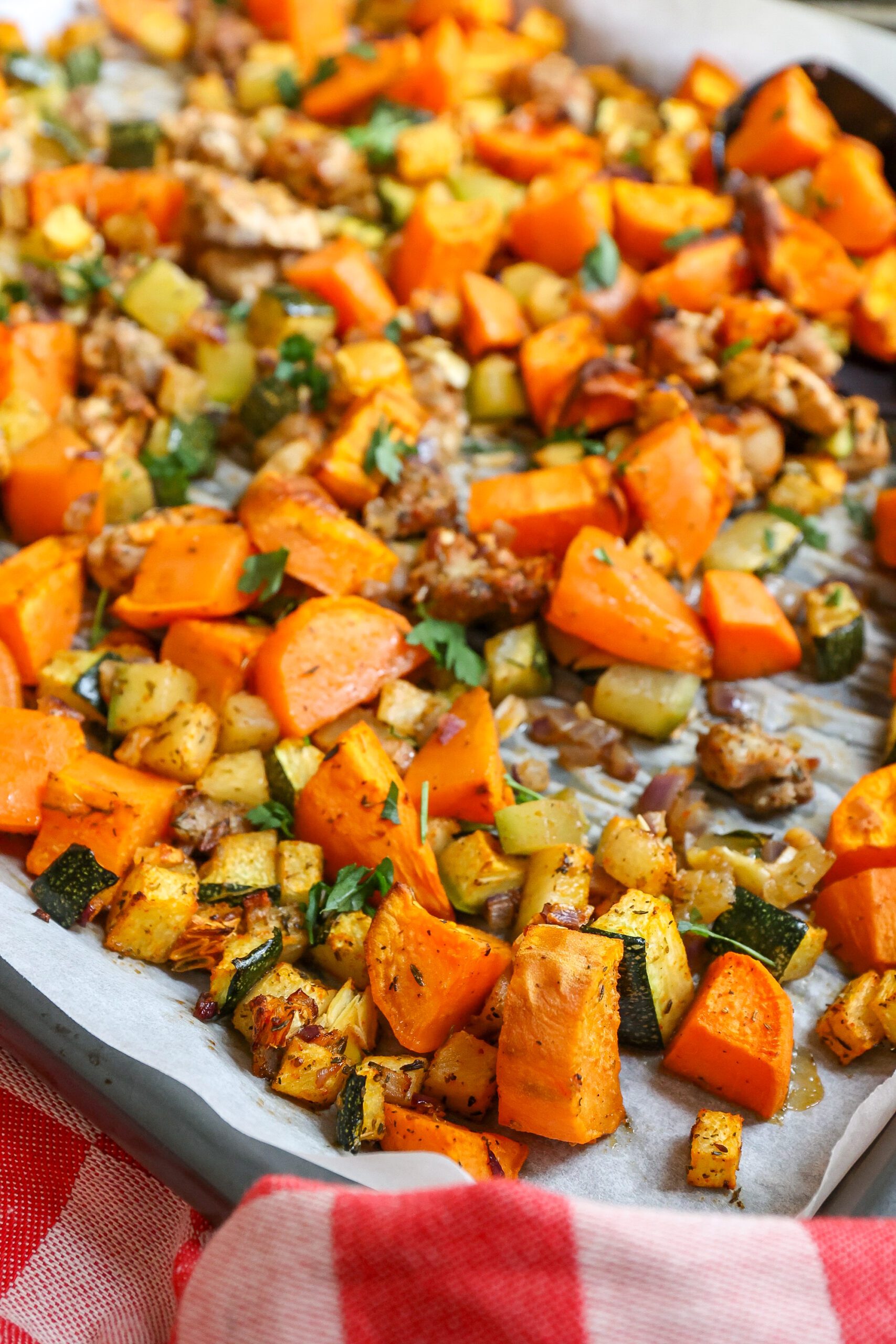 traybake met zoete aardappel en kip