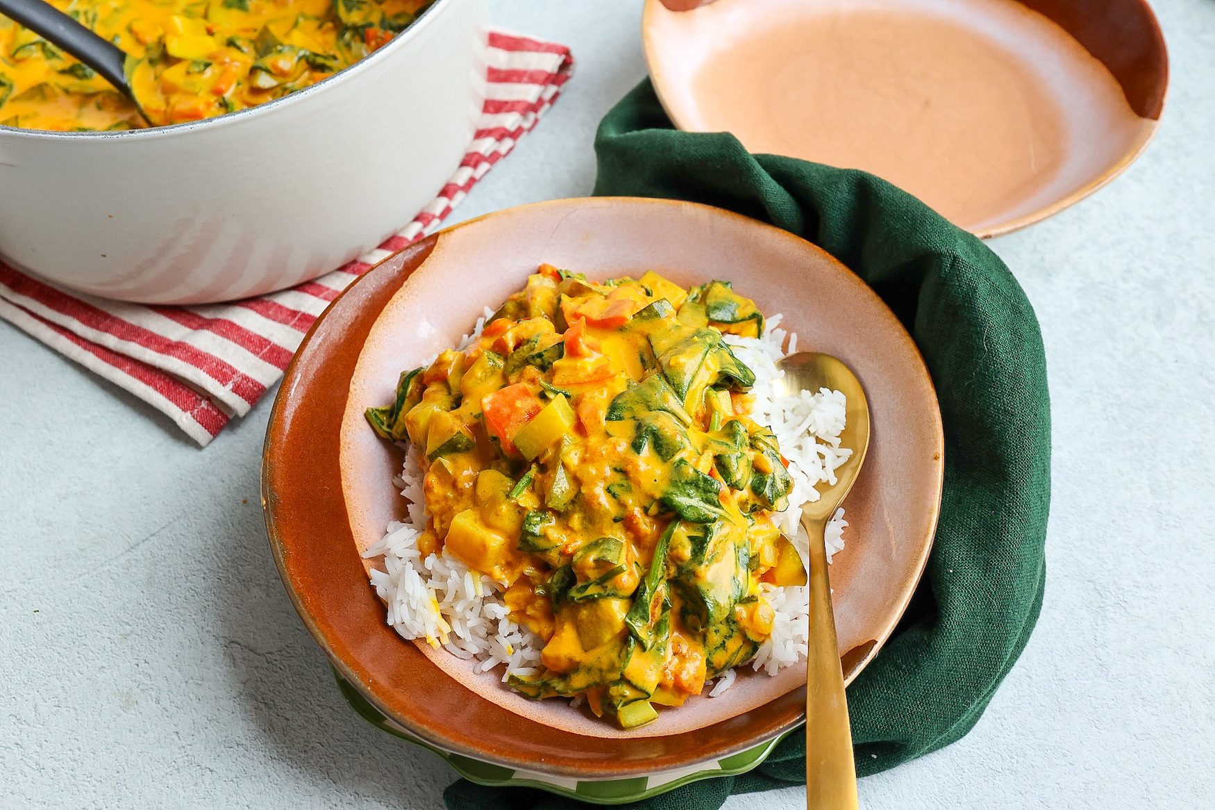 groenten curry met spinazie