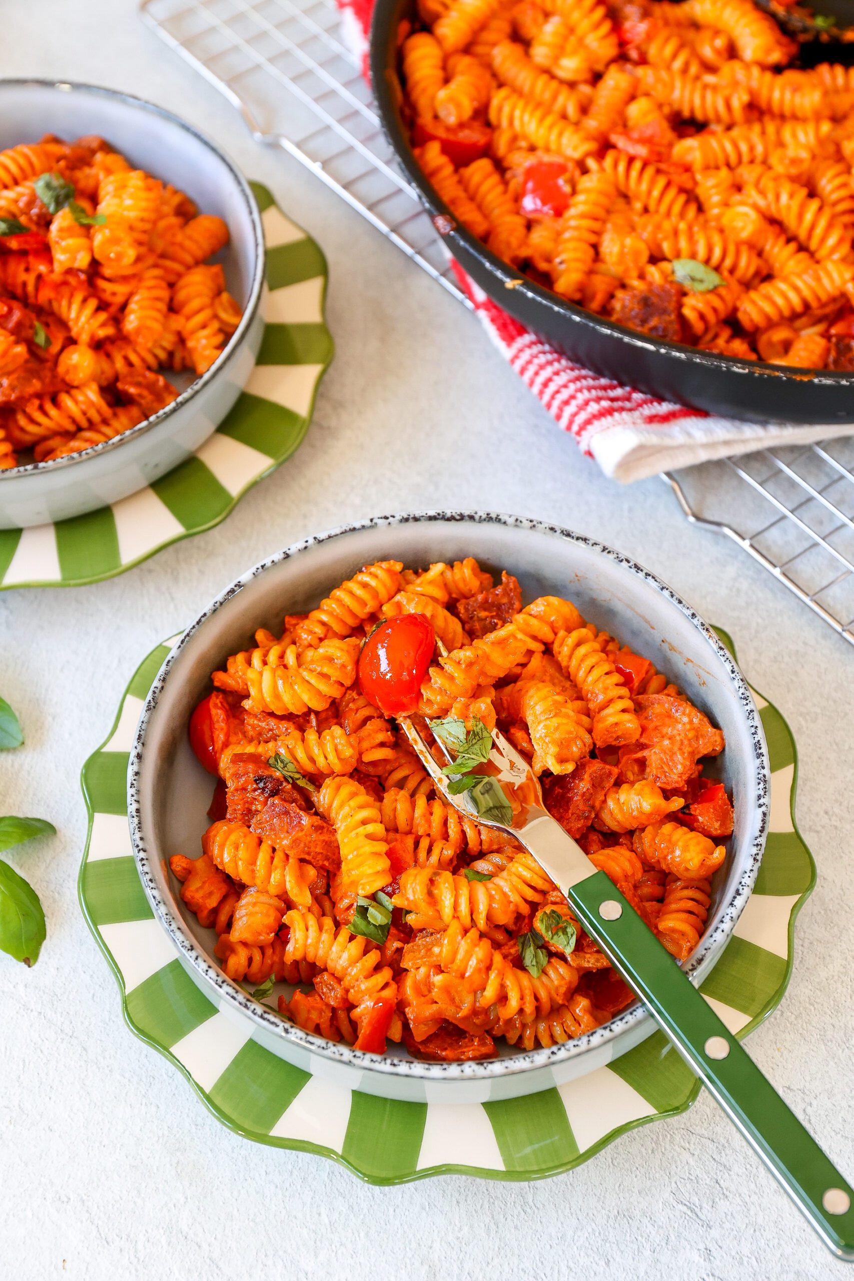 pasta met chorizo en mascarpone